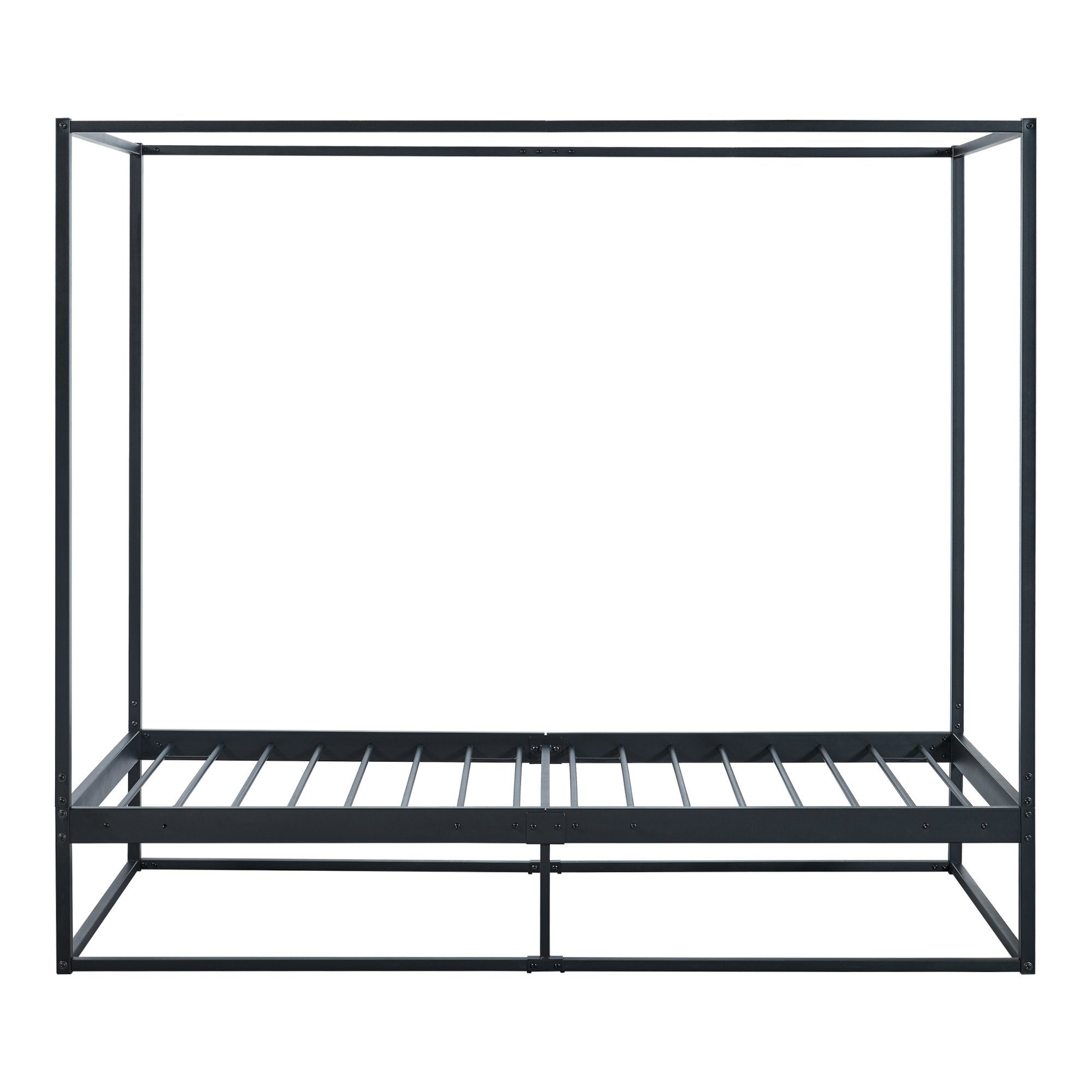 en.casa Himmelbett, Kristianstad mit Lattenrost Metall Schwarz 90 x 200 cm
