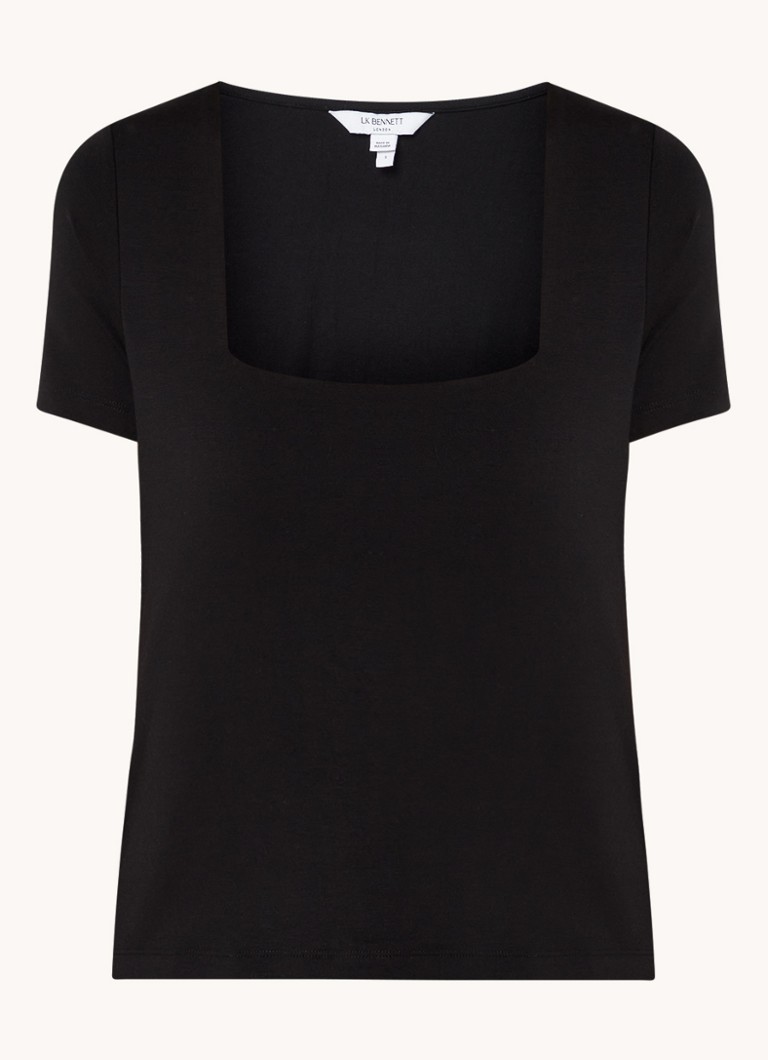 LKBennett Tasha top with rectangular neckline