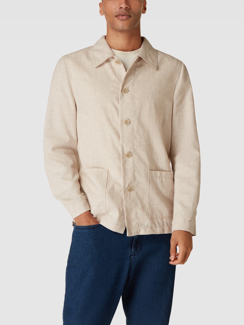 Freizeithemd mit feinem Muster in beige