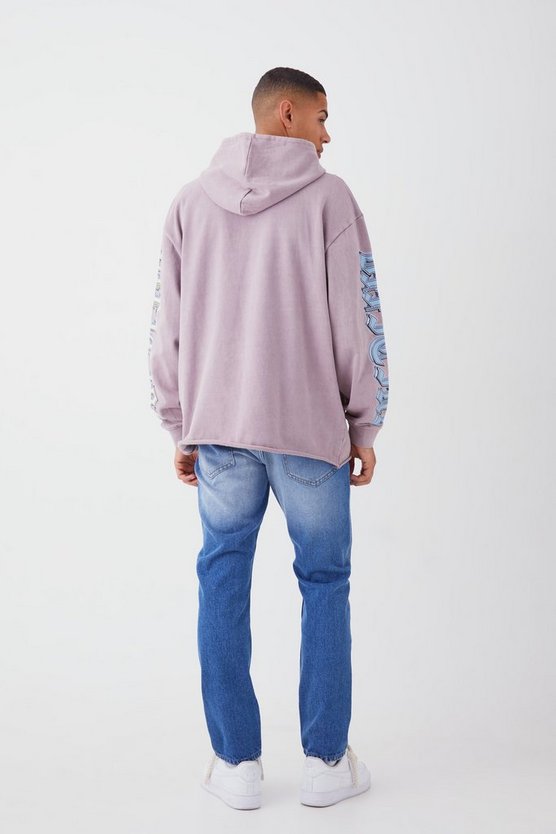 Slim-Fit Jeans mit Farbdetail und Riss am Knie