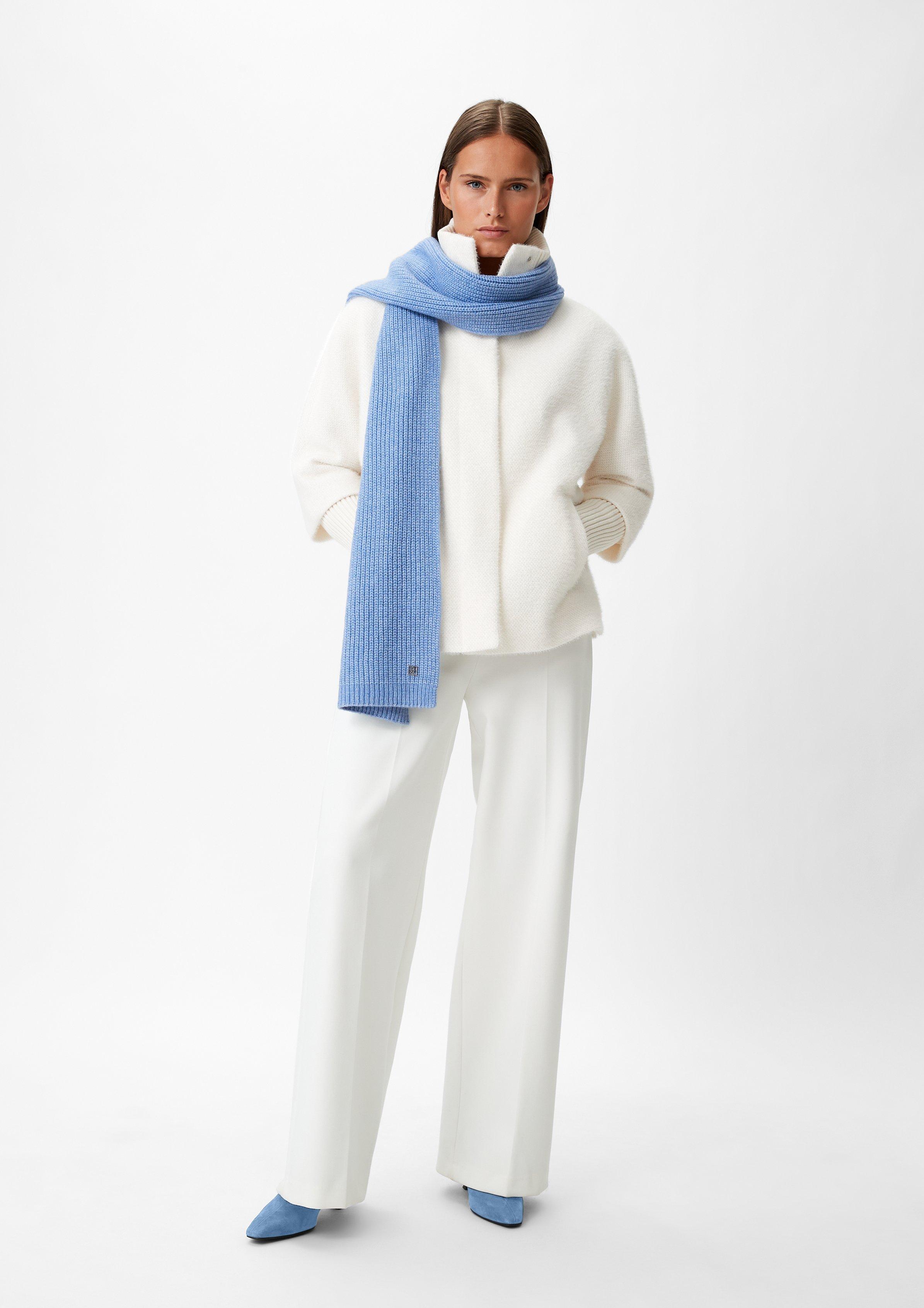 Strickschal mit Rippstruktur - himmelblau