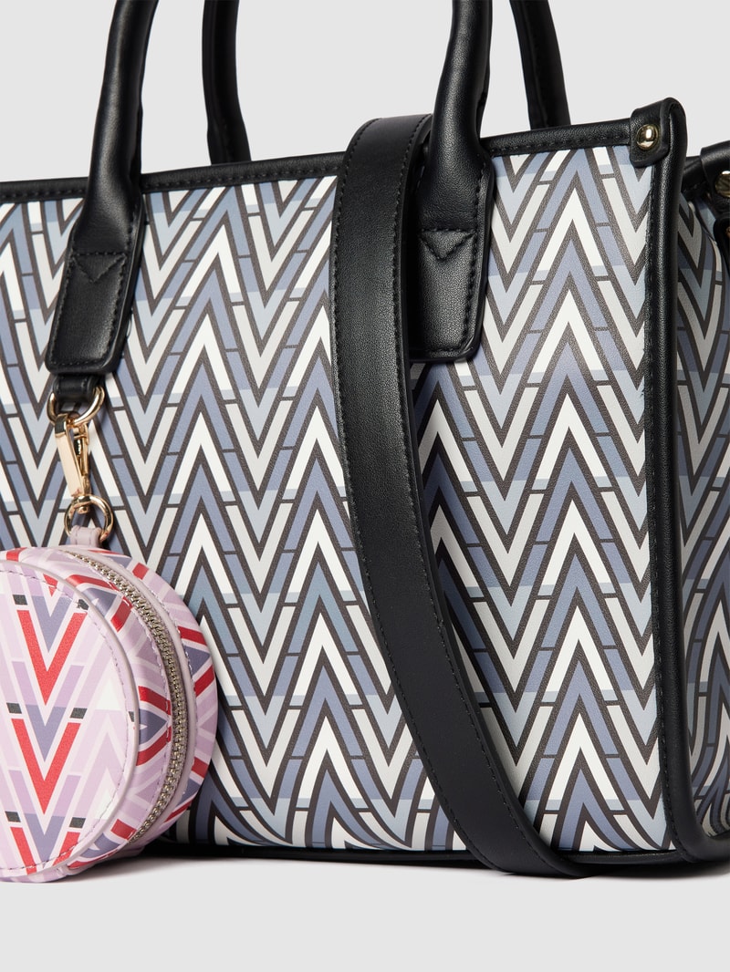 Handtasche mit Allover-Logo-Muster in schwarz