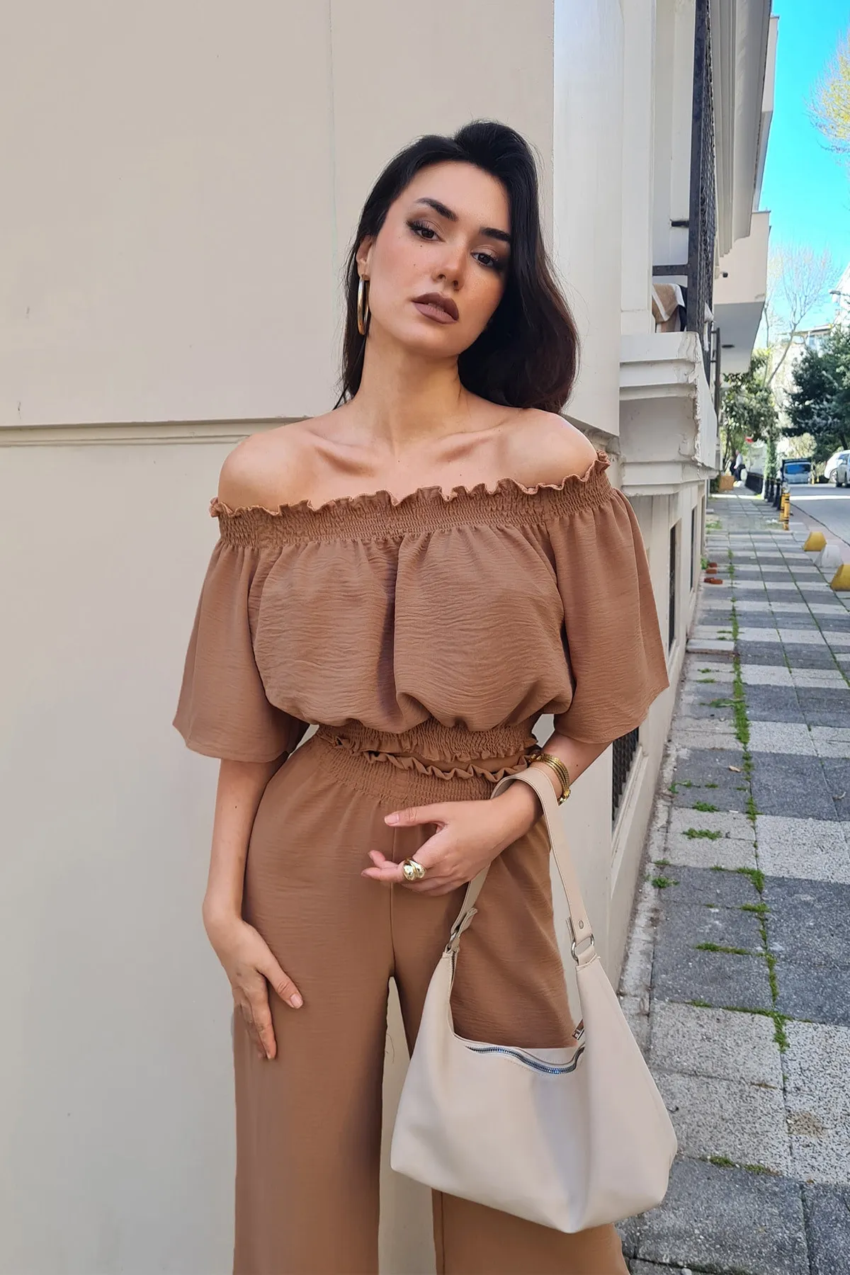 Trend Alaçatı Stili  Zweiteiler - Braun - Regular Fit