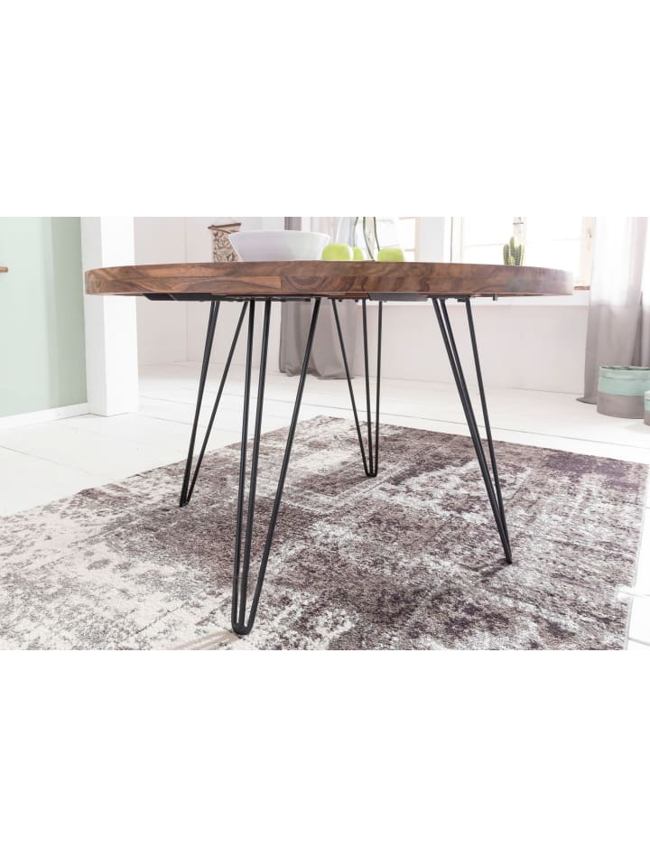 KADIMA DESIGN Design Esszimmertisch BAGLI rund Ø 120 x 78 cm Massiv-Holz günstig kaufen onesize
