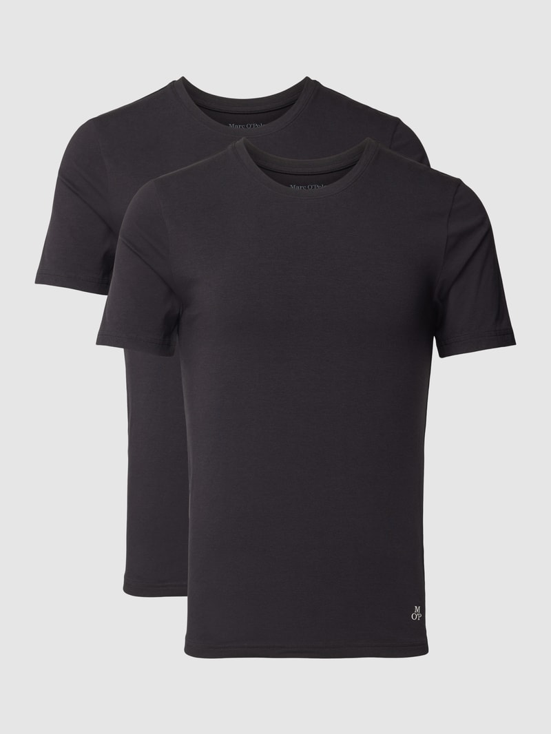 T-Shirt im 2er-Pack Modell 'ESSENTIALS' in schwarz