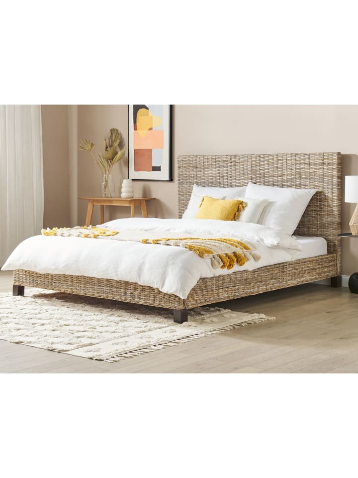 Beliani Doppelbett SALBRIS in /Dunkler Holzfarbton - (W) 192 x (H) 120 x (L) 213 cm günstig kaufen onesize