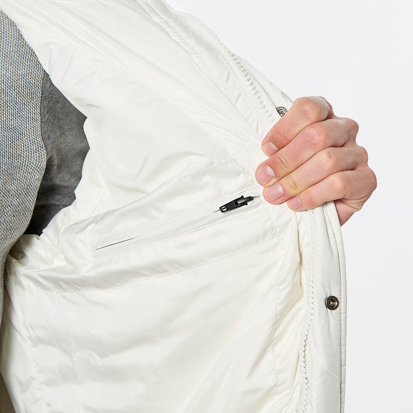 SIMON  Doudoune blanche Homme en 100% polyester recyclé