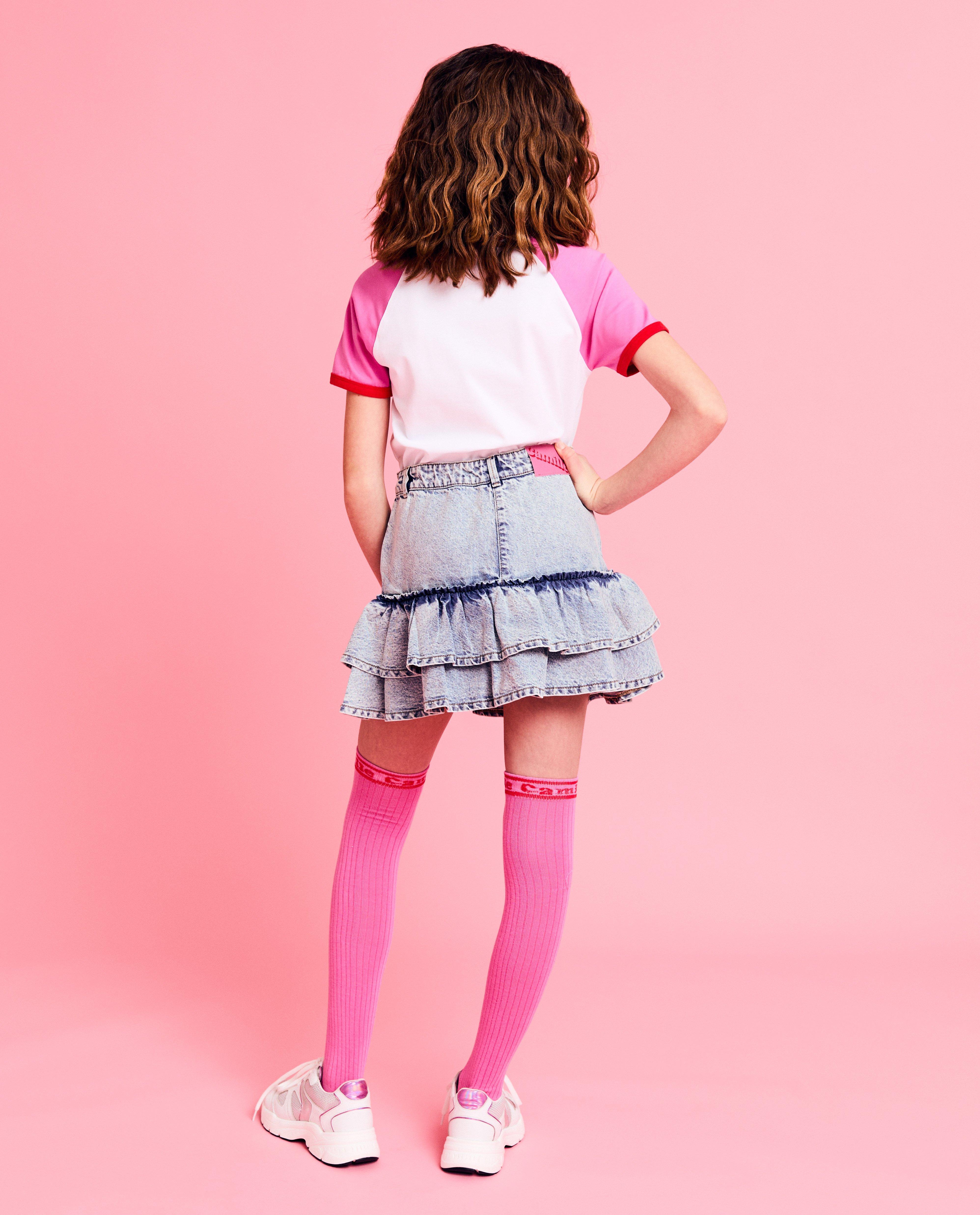 Tricou CAMILLE cu inscripție, mulat, 6-14 ani, alb