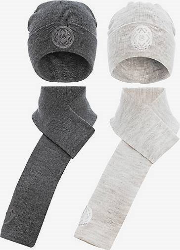 Cipo & Baxx Mütze & Schal mit trendigem Markenlogo