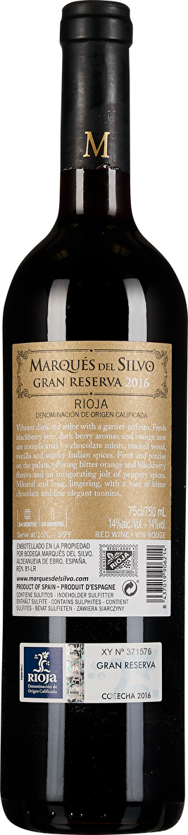 Bodega Marqués del Silvo Rioja Gran Reserva 2016