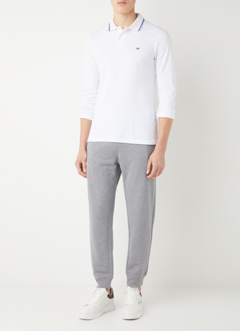 Camisa polo Emporio Armani slim-fit de manga comprida em algodão piqué.