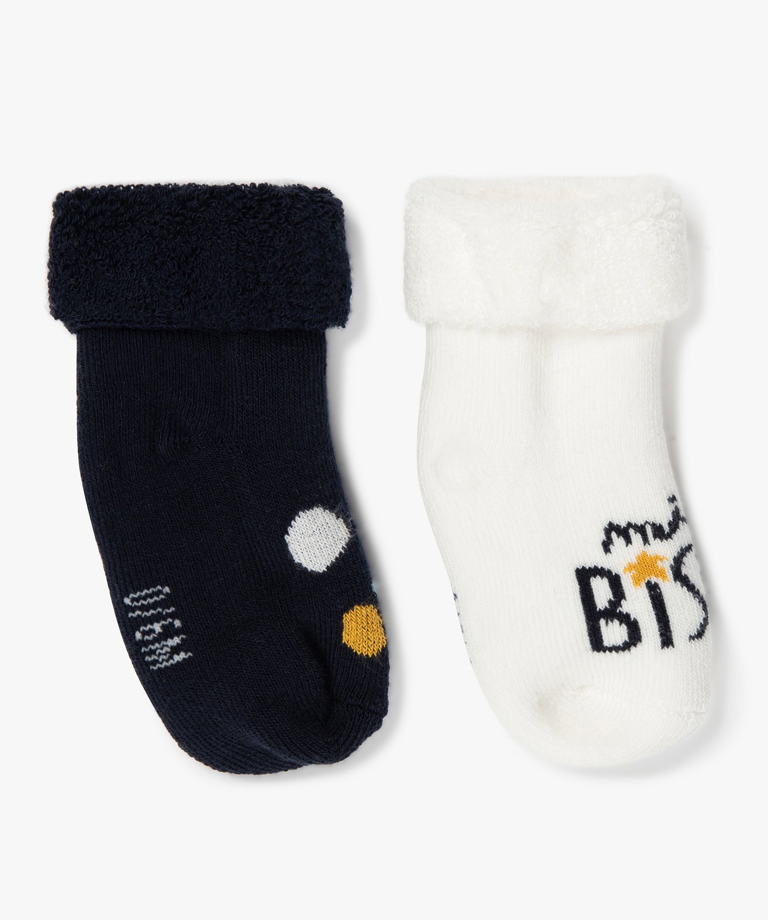 Chaussettes bébé en maille bouclette (lot de 2) marine | GEMO
