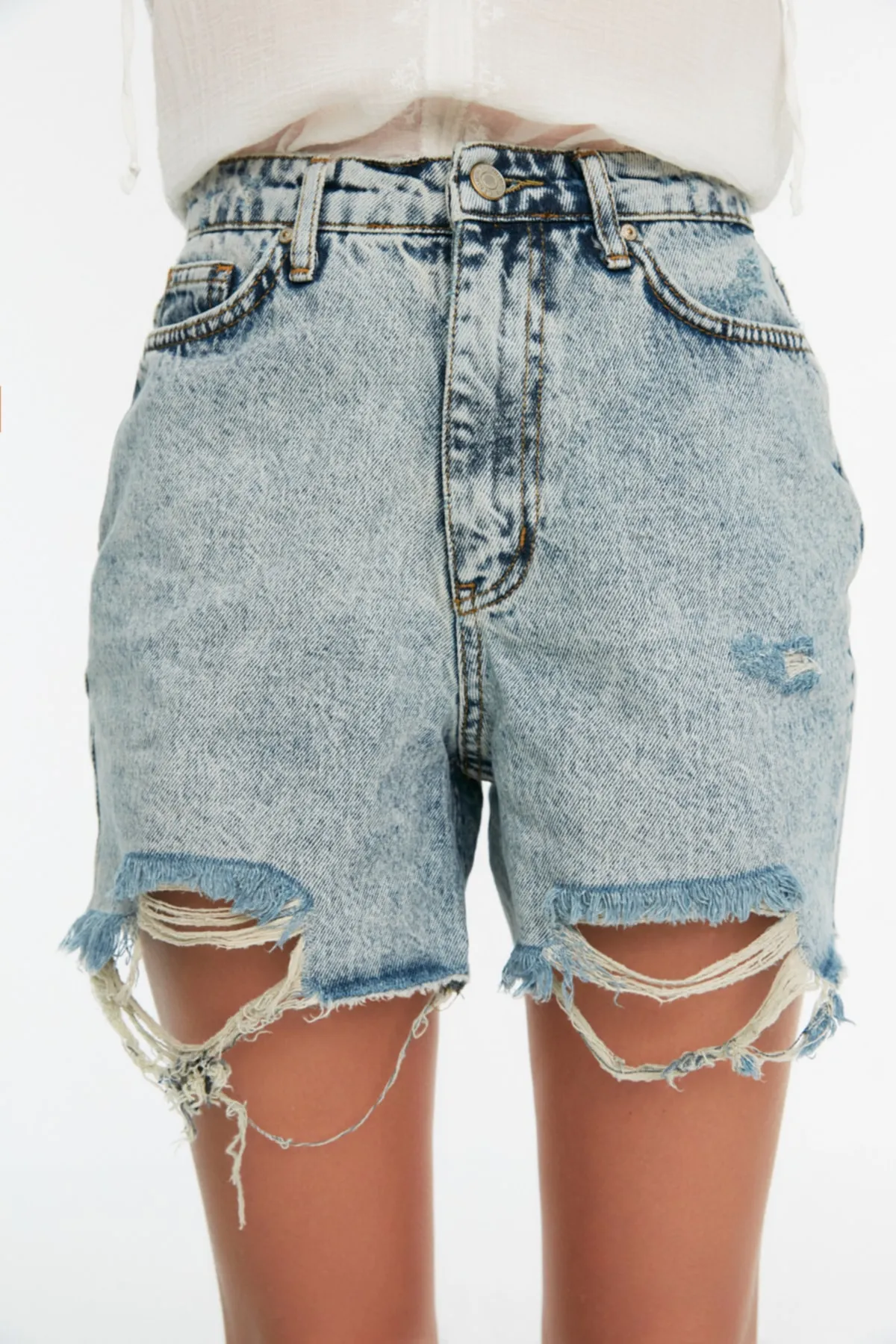 Trendyol Collection  Shorts - Blau - Mittlerer Bund