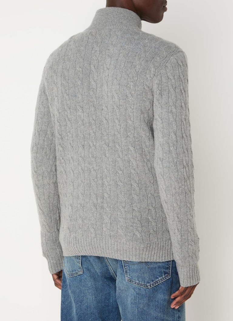 Ralph Lauren Cable-knit sweater in cashmere blend with half zip