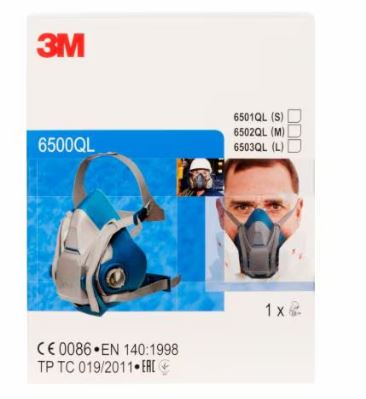 3M 1.21.15.650.20 6502QL Επαναχρησιμοποιούμενη Μάσκα Μισού Προσώπου, Γρήγορης Κλείσιμο, Μέγεθος Medium