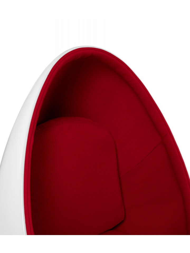 KADIMA DESIGN Wohnzimmer Eiersessel COCOON | Drehsessel 360° Rotation in Weiß-Rot günstig kaufen onesize
