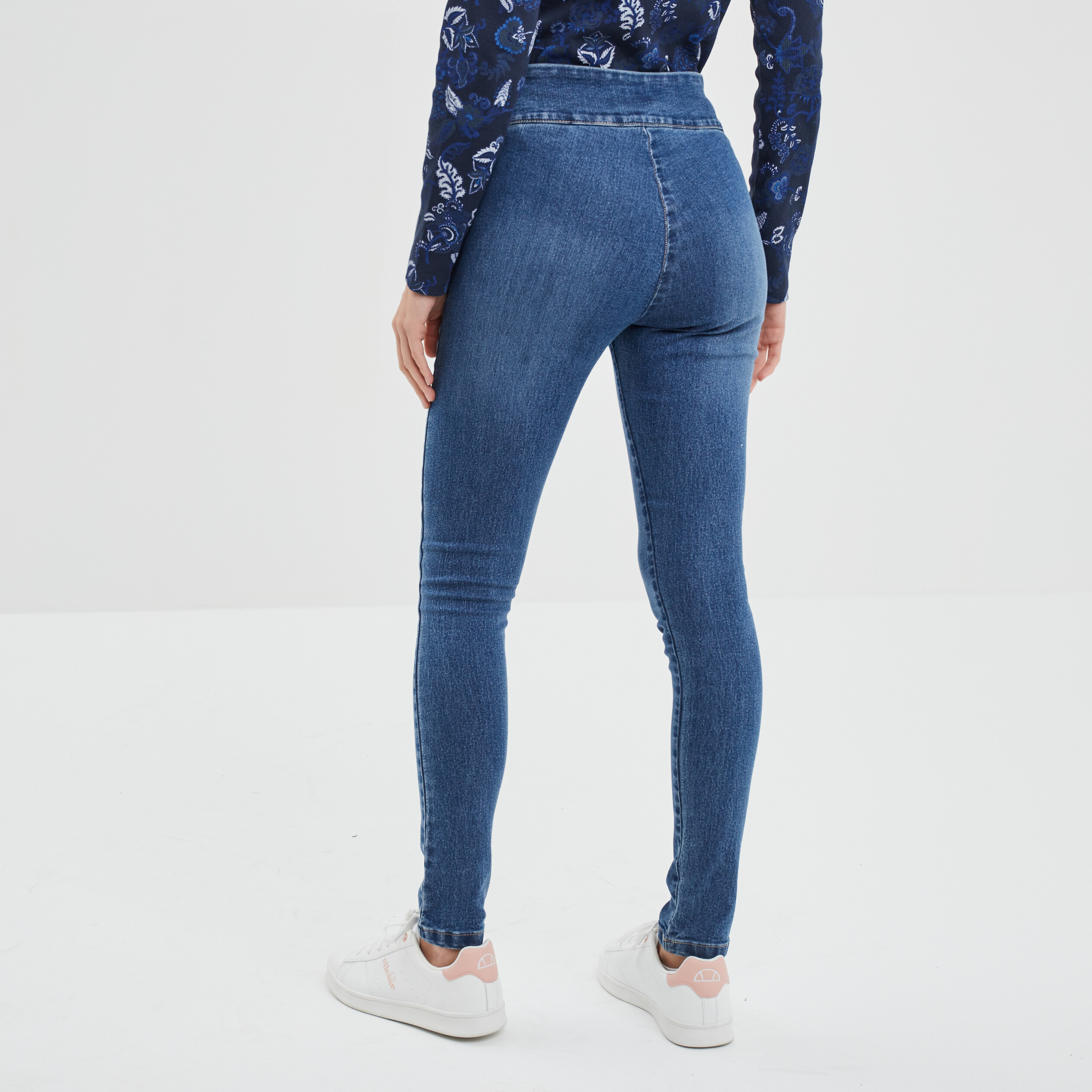 Jegging slim taille haute denim double stone femme | La Halle