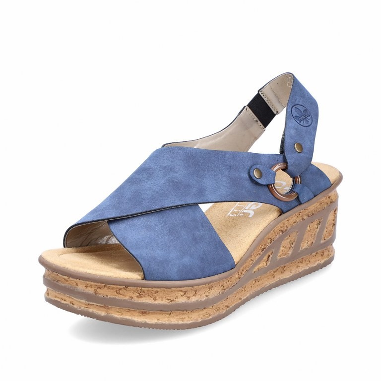 RIEKER Komfort Sandalen blau