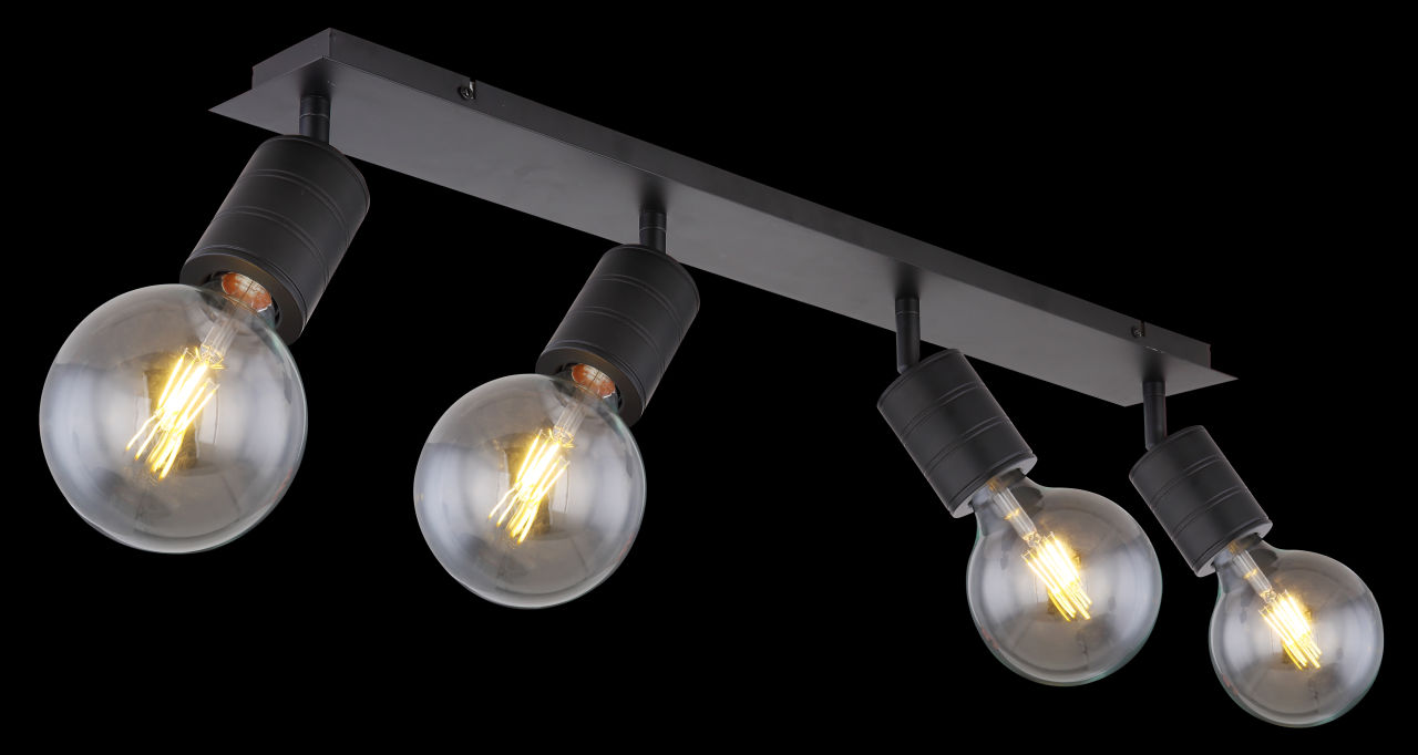 Globo Lighting - HERMINE - Strahler Metall schwarz, 4x E27