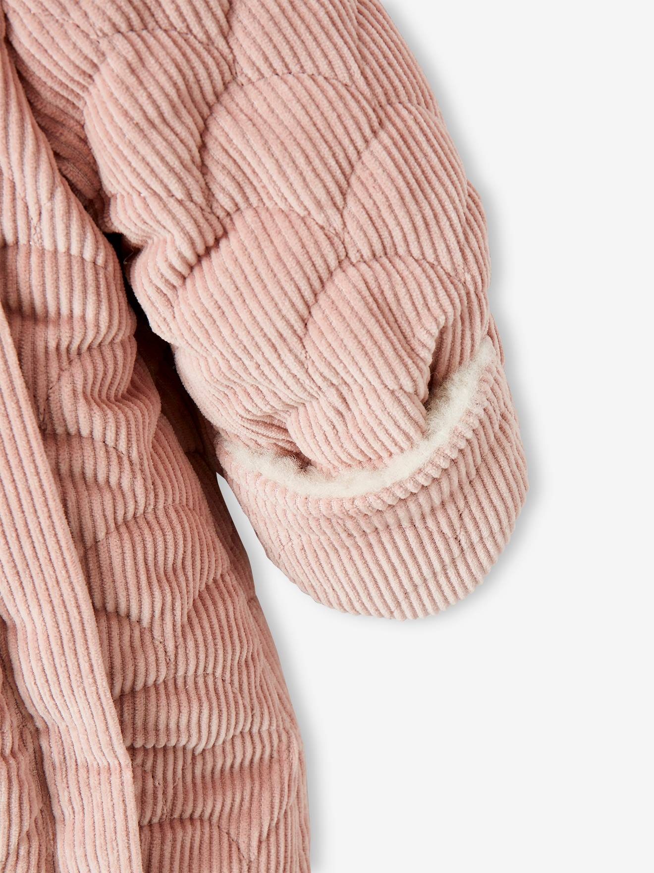 Vertbaudet Baby Winter-Overall samt, Wattierung Recycling-Polyester - zartrosa