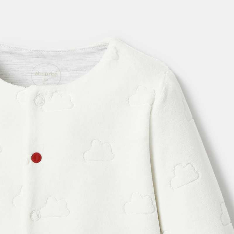 Gilet réversible en velours dévoré blanc naissance Absorba