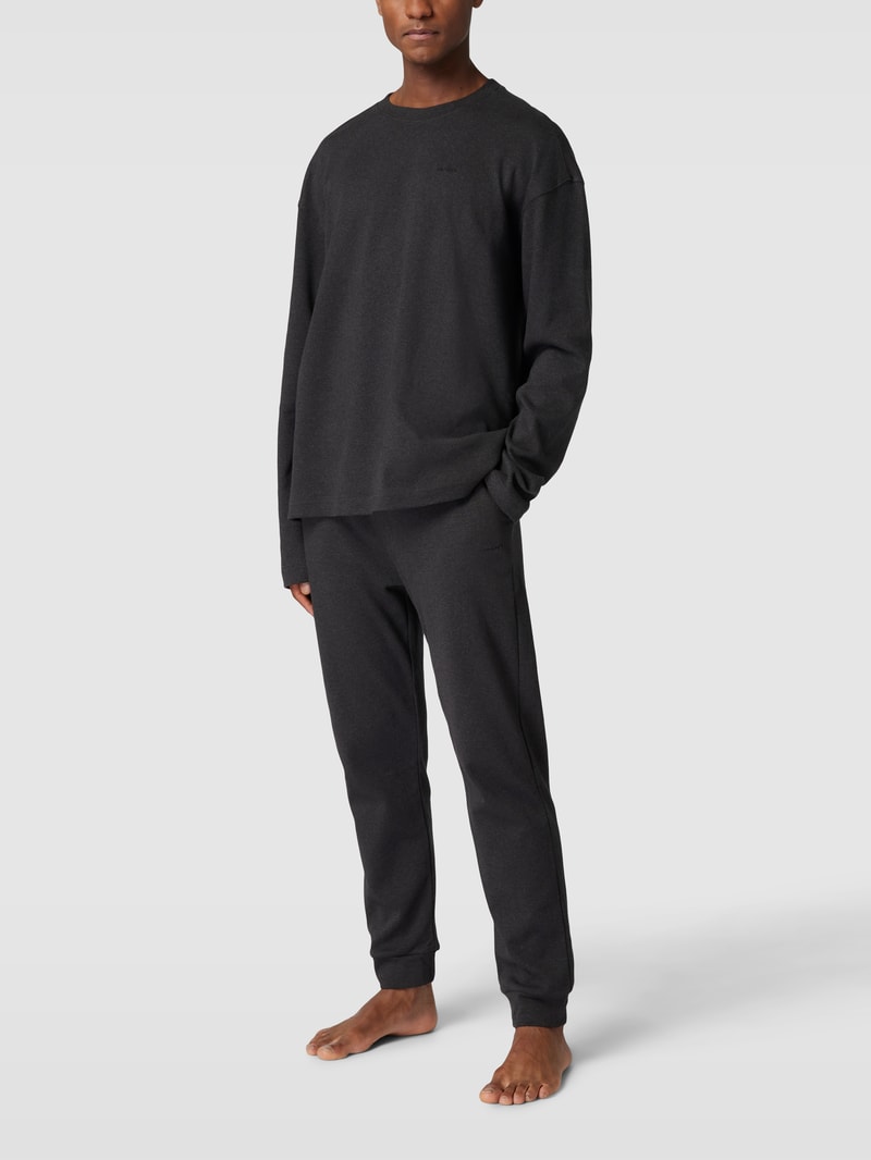 Sweatanzug mit Label-Stitching in anthrazit meliert