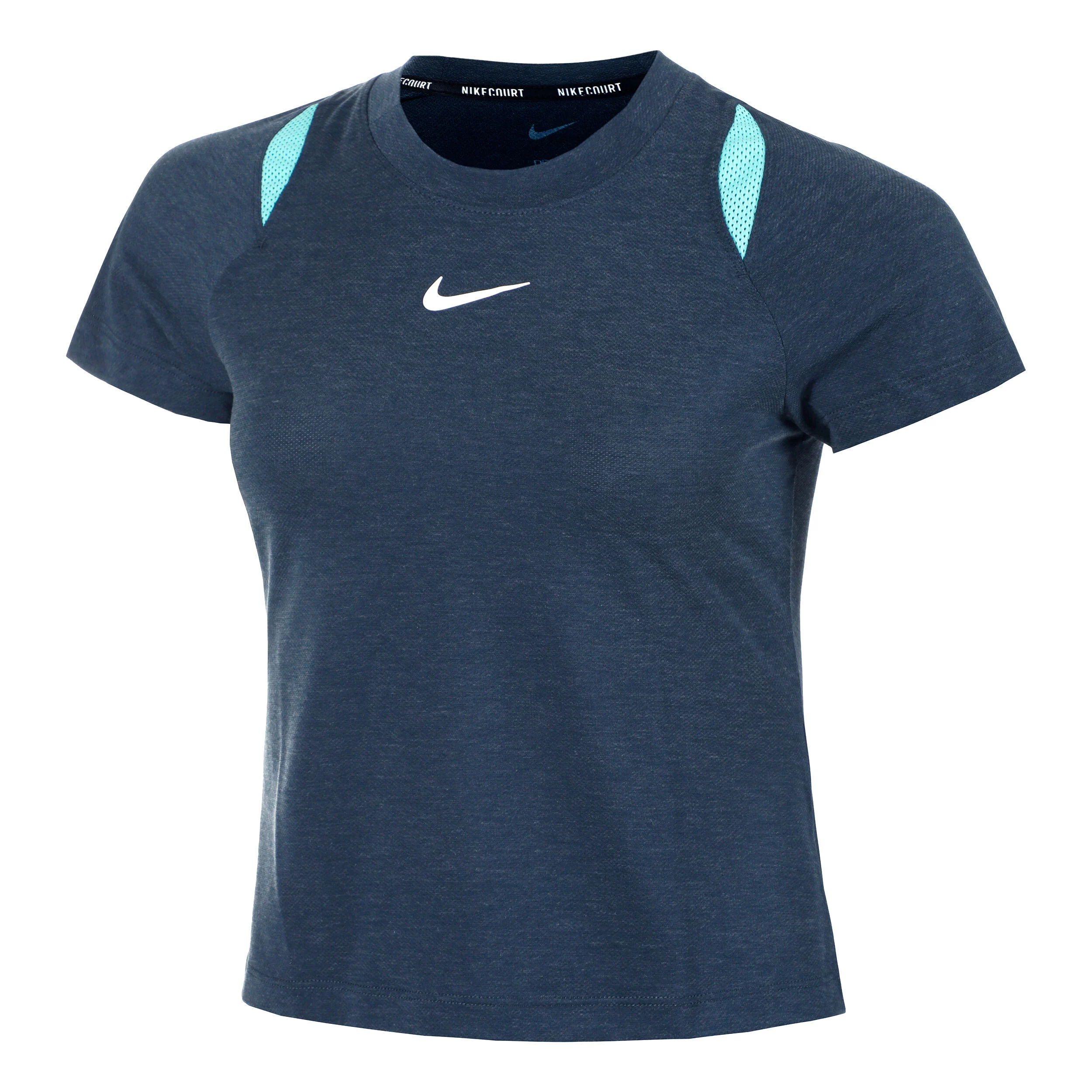 Dri-Fit Court Advantage T-Shirt Damen - Dunkelblau, Türkis