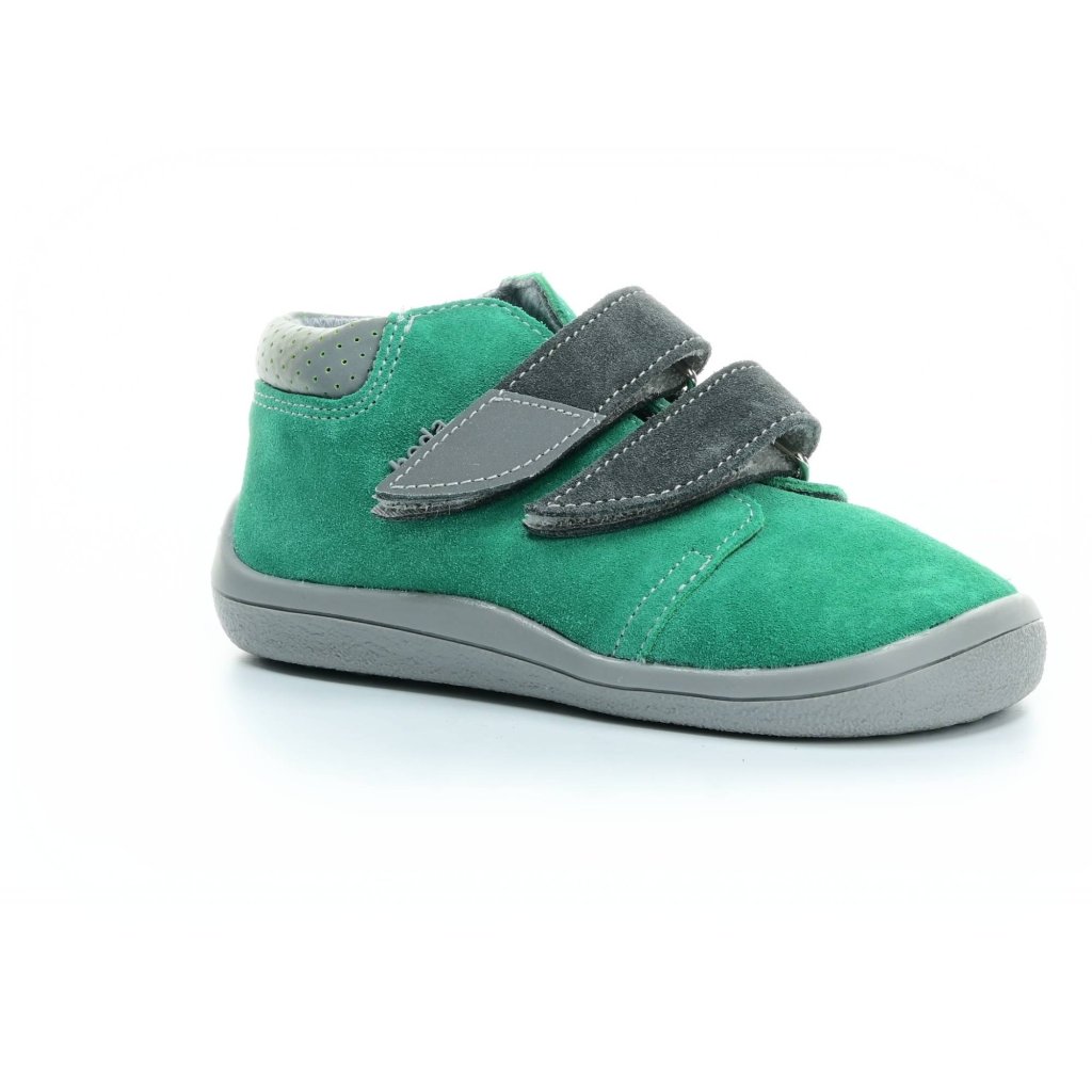 Beda Sam mit Membran und Hinterkappe(BF 0001/W/M/OP) grüne Barfuß-Stiefeletten