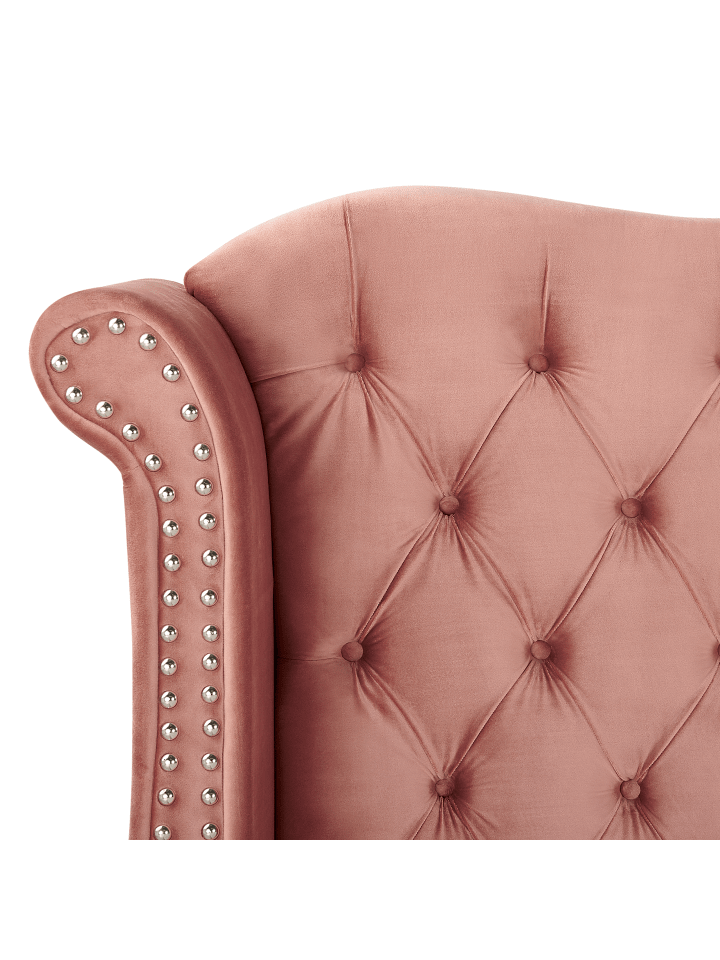 Beliani Doppelbett AYETTE in Rosa - (W) 185 x (H) 154 x (L) 215 cm günstig kaufen onesize