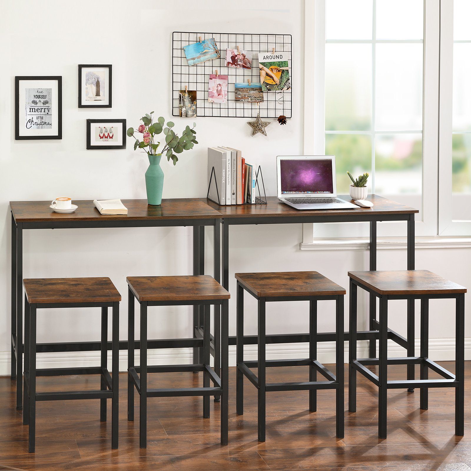 VASAGLE Bartisch Küchentisch Bistrotisch, 100x40x90cm, bis 100kg belastbar