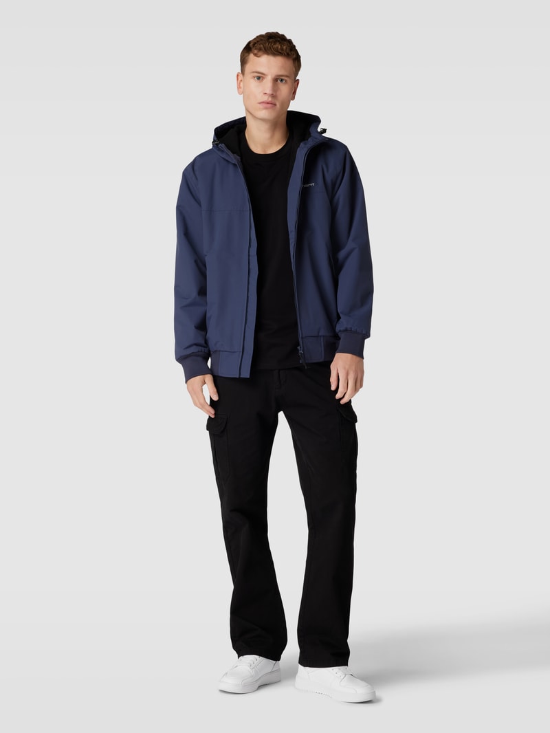 Jacke mit Label-Stitching Modell 'SAIL' in marineblau