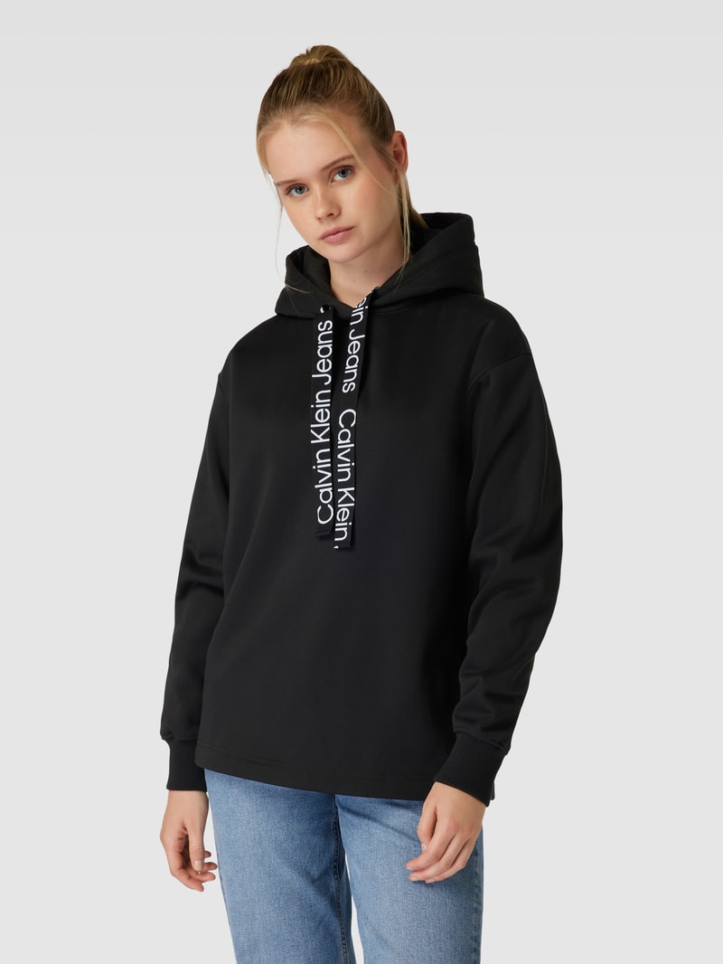 Hoodie mit Label-Details in black