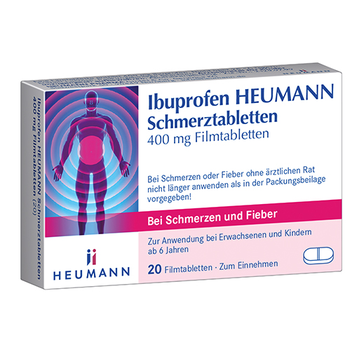 IBUPROFEN Heumann Schmerztabletten 400 mg  20 St  Filmtabletten
