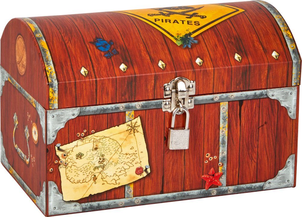 COPPENRATH DIE SPIEGELBURG Spielzeugtruhe Schatztruhe mit Schloss - Capt'n Sharky Piraten (Set, 1 St., 1), mit Schloss zum Verschließen