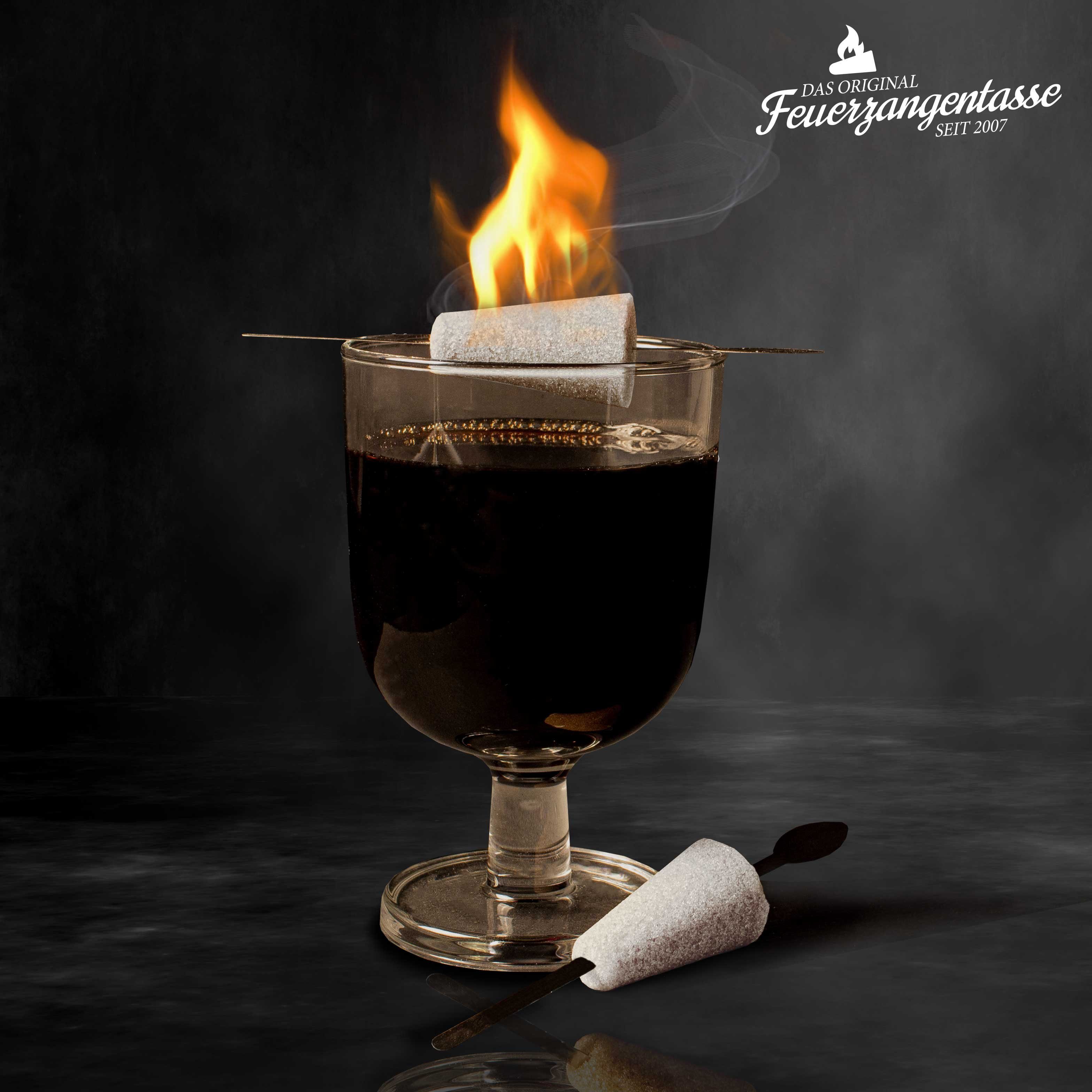 Feuerzangentasse Bowle-Set Feuerzangentasse Zuckerhut-Sticks, 12 Stück (12x Zuckerhut-Stick), Mini-Zucker-Hut mit Einweg-Feuerzange (aus Edelstahl)