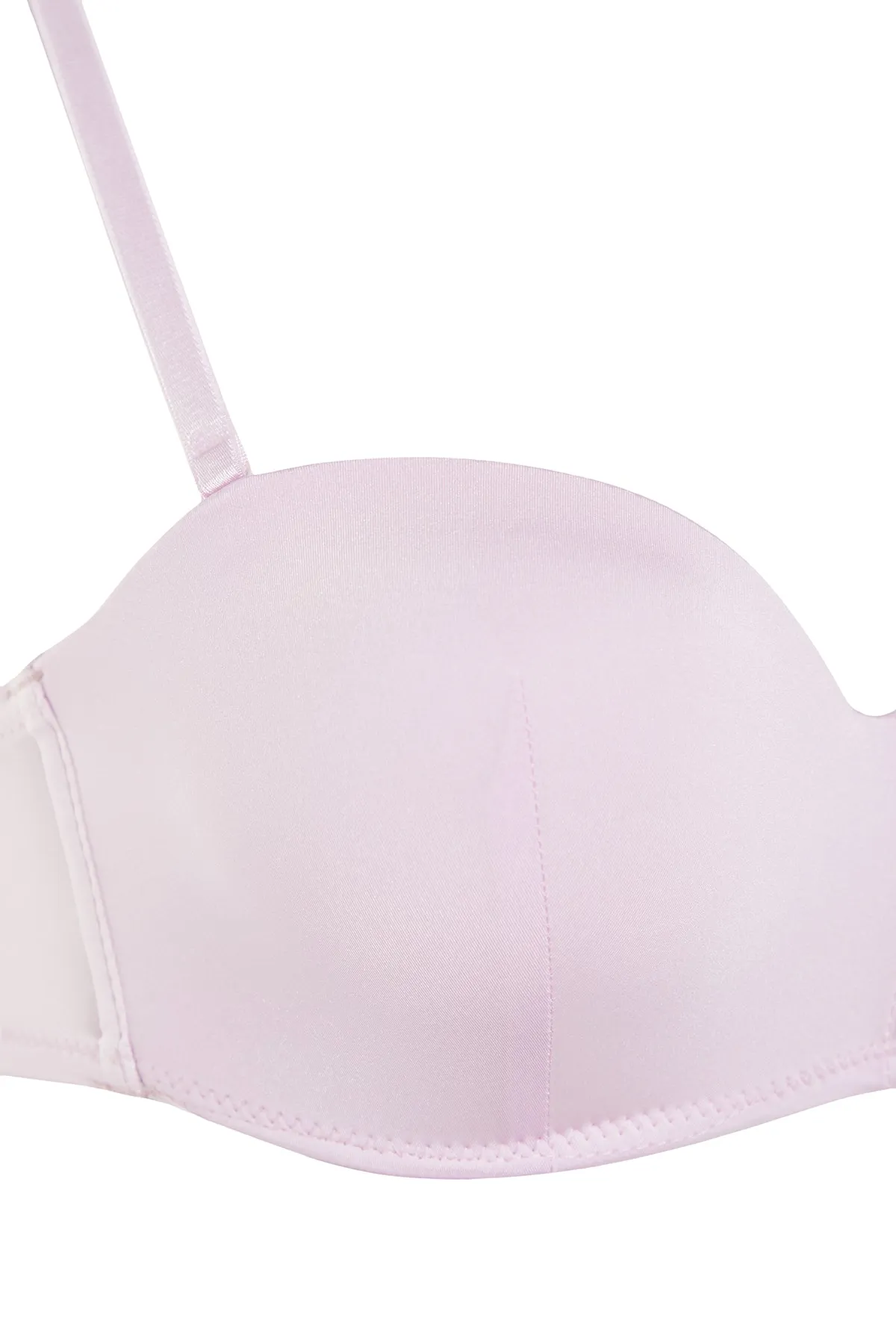 Trendyol Collection  Hellrosa Push-Up-BH mit abnehmbarer, trägerloser Kappe aus Strick mit Seilträger THMAW21SU0059