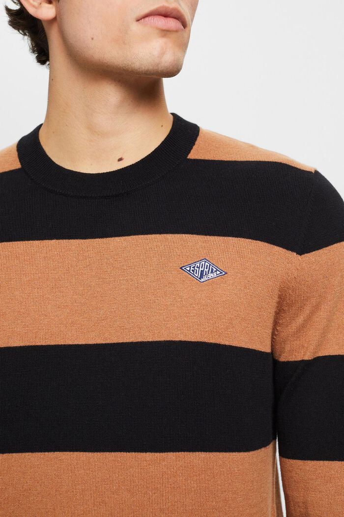 Gestreifter Strickpullover mit Kaschmir