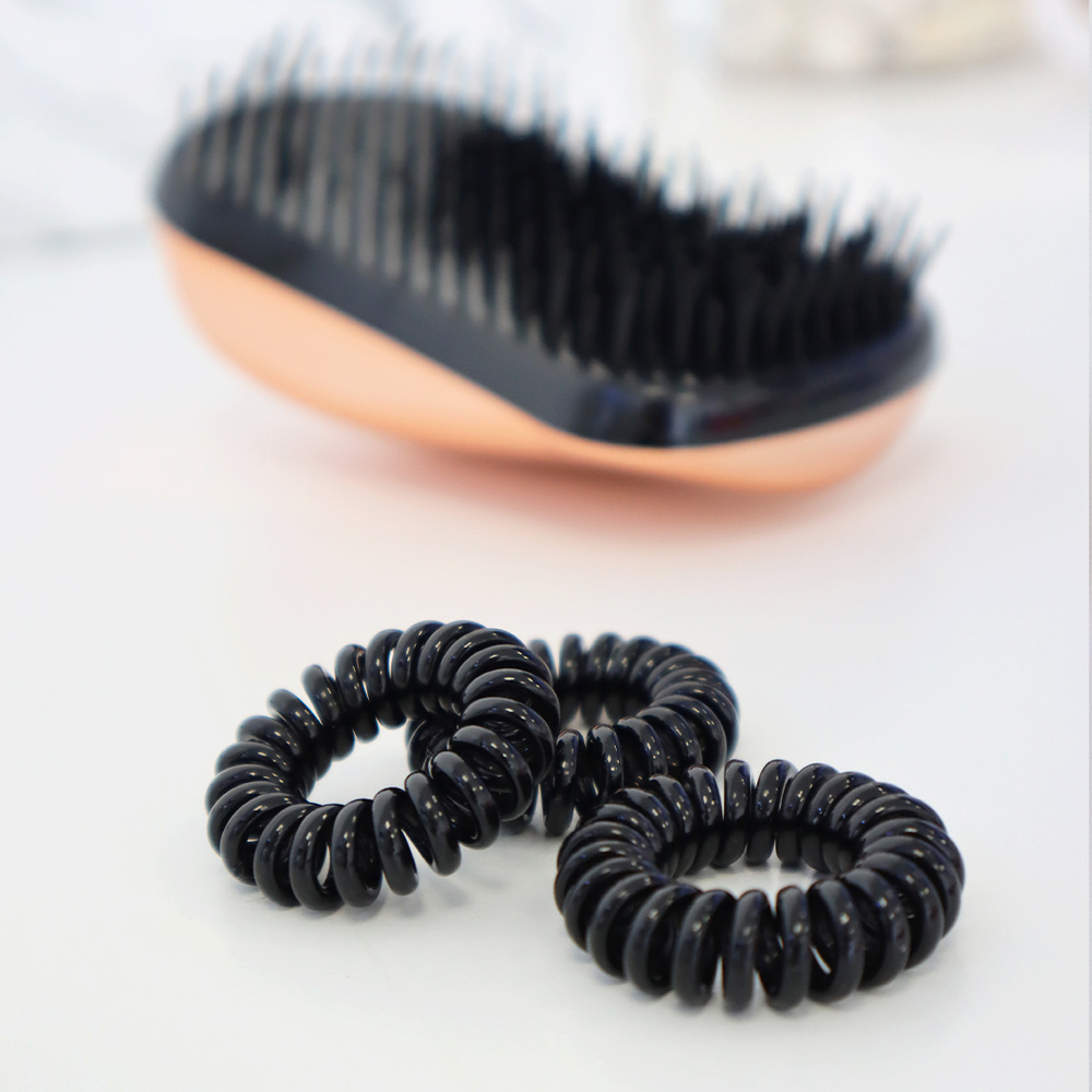 Dessata Black Fushia Elastiques à cheveux spirales