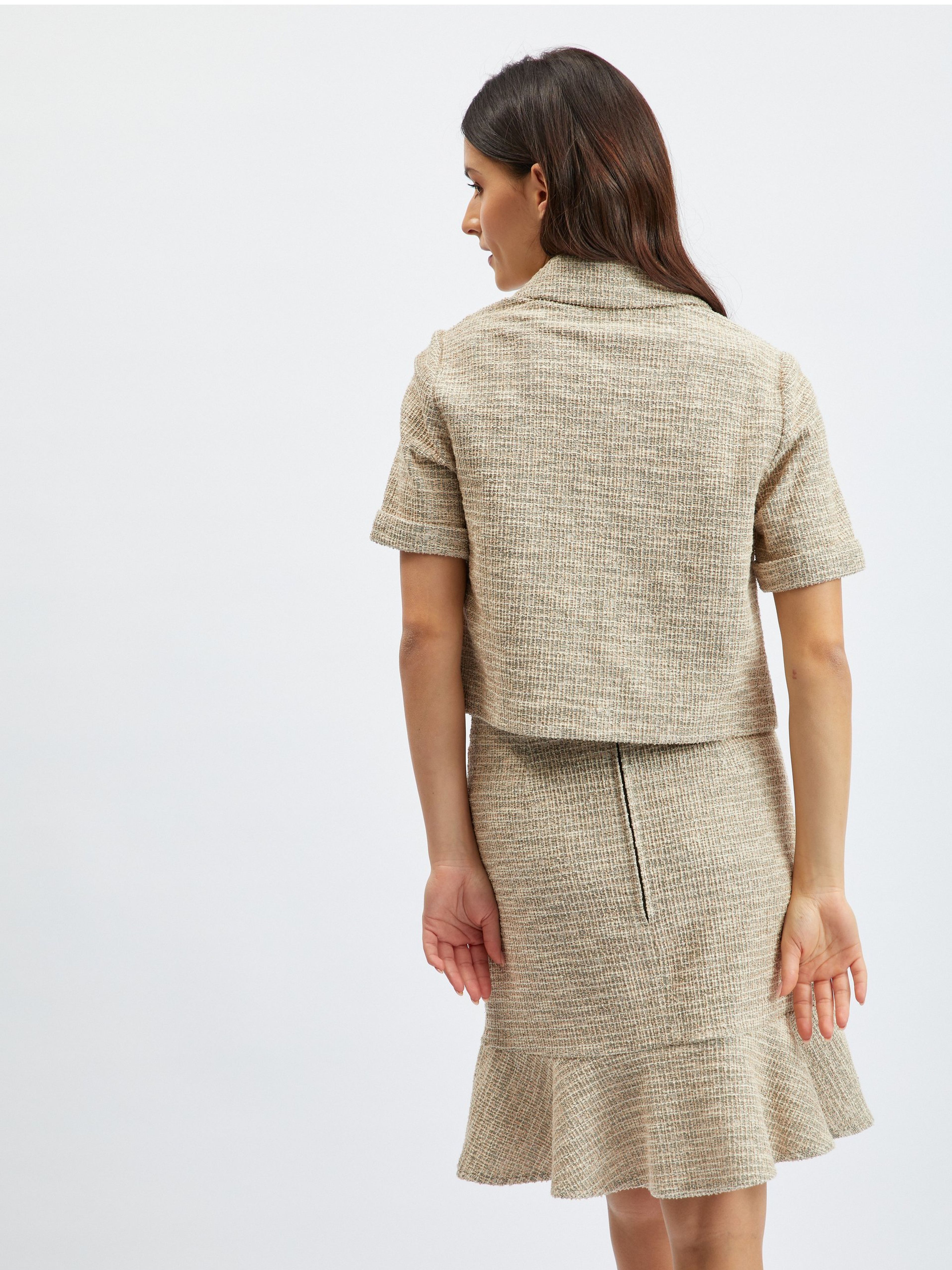 Hellbraun Damen Kurzarm geglüht Bluse ORSAY