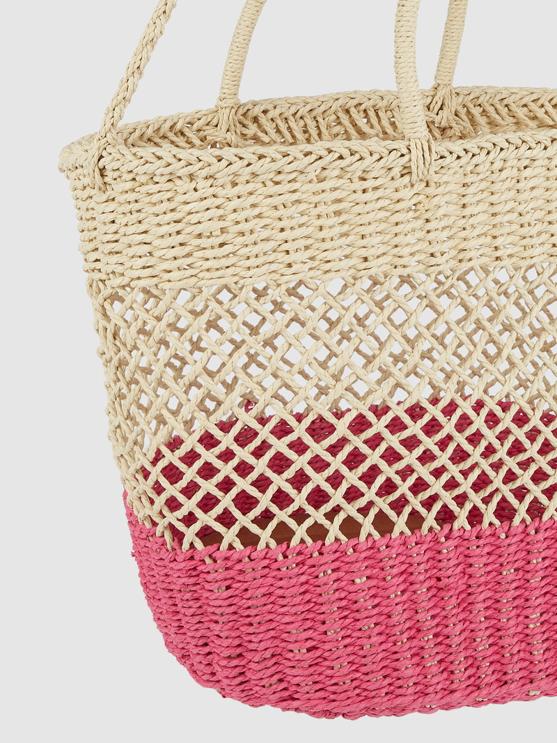 Shopper aus Papierstroh in pink