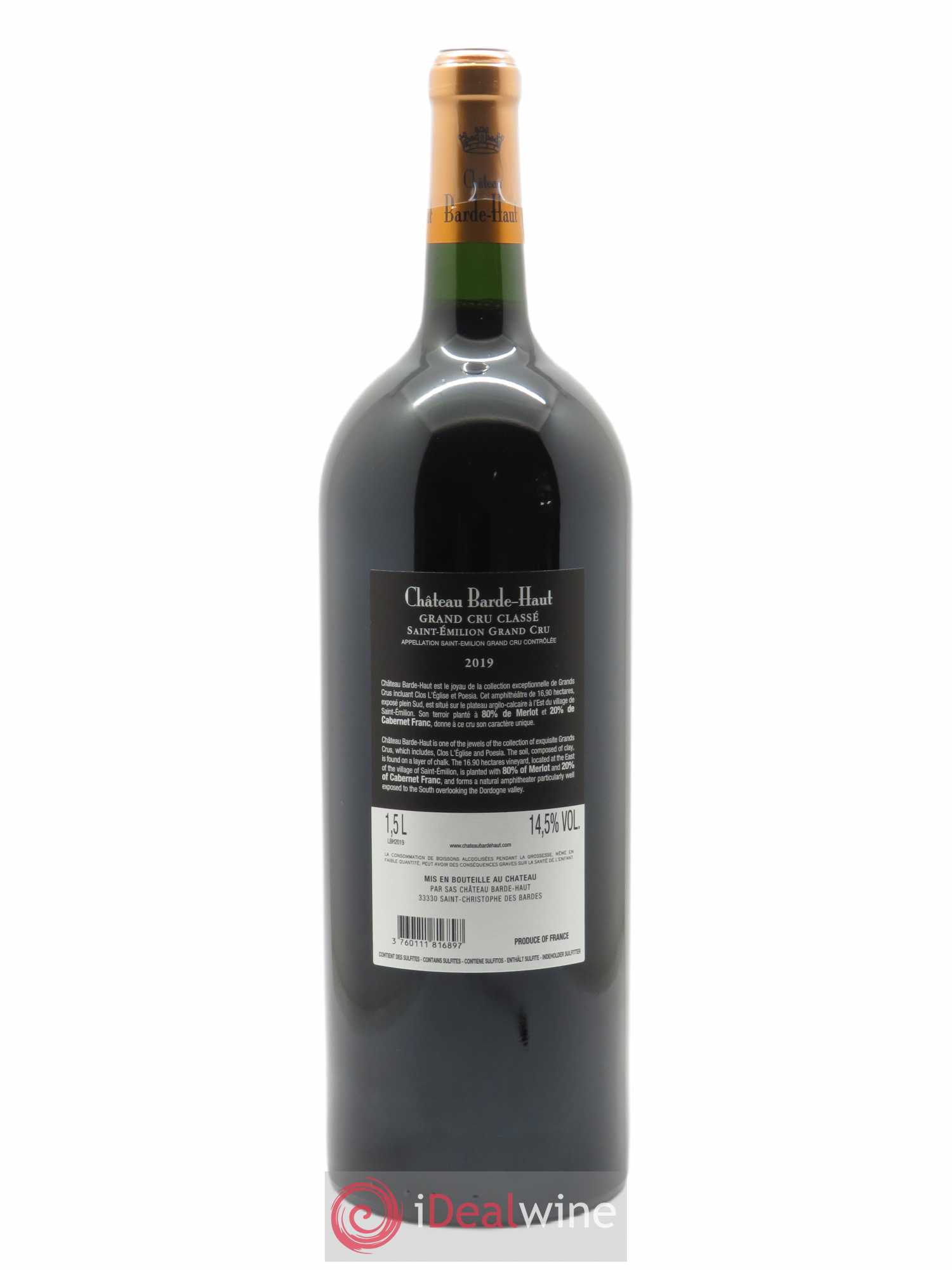 Château Barde Haut Grand Cru Classé  2019 - Lot de 1 Magnum