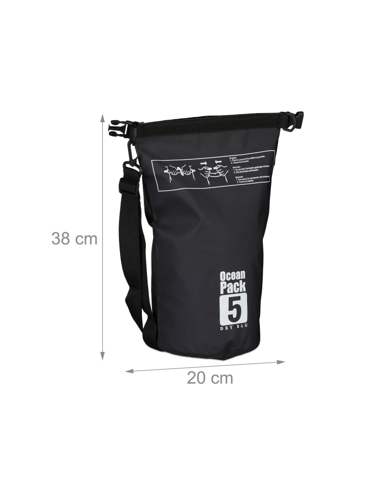 relaxdays Ocean Pack in Schwarz - 5 l günstig kaufen onesize