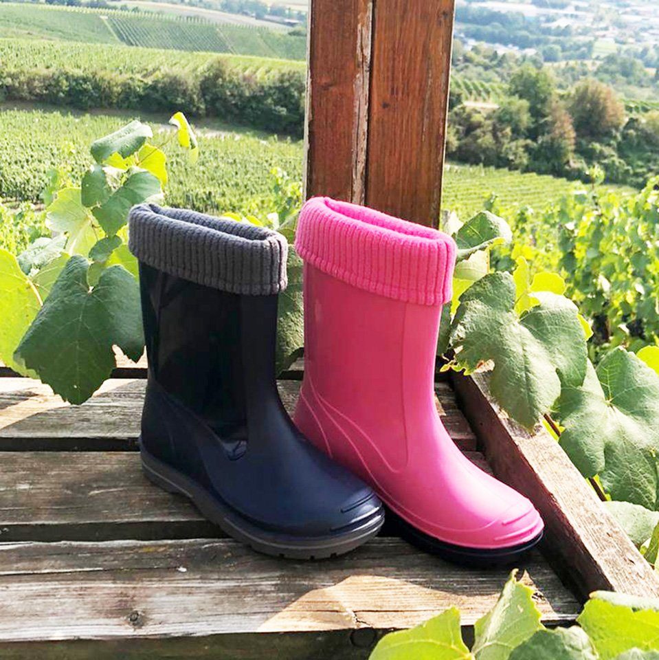 Beck Regenstiefel Basic mit Warmfutter herausnehmbar, Gummistiefel (für Mädchen und Jungen, für warme Füße bei Nässe und Kälte) im Herbst kaufen - im Frühjahr ohne Warmfutter weiter verwenden!!!