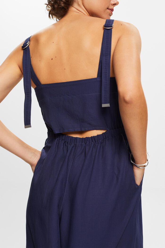 Jumpsuit mit weitem Bein, Leinenmix