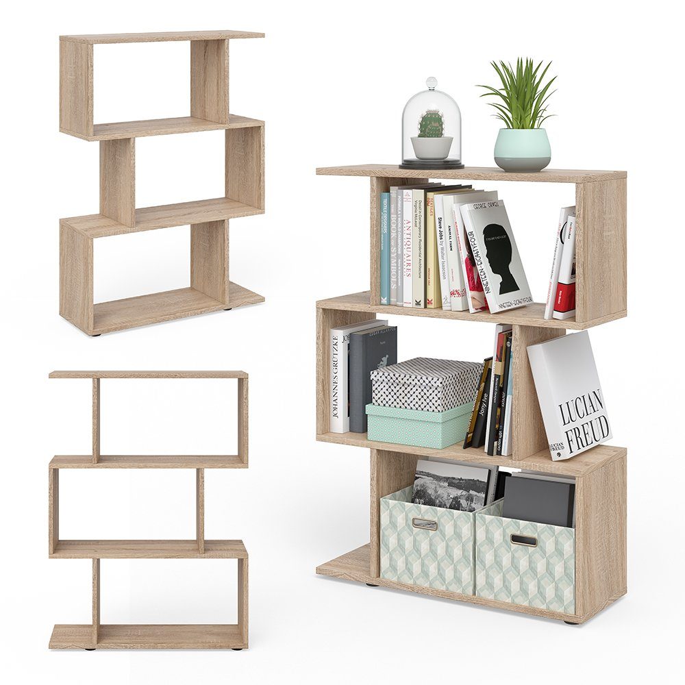 Vicco Raumteiler Bücherregal Standregal LEVIO Klein Sonoma