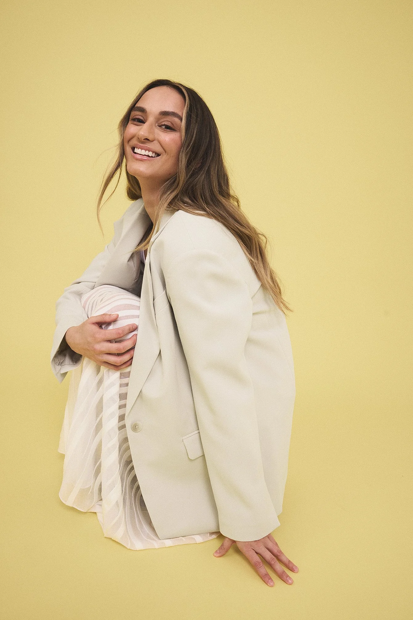 Oversize Maxi-Blazer mit einem Knopf
