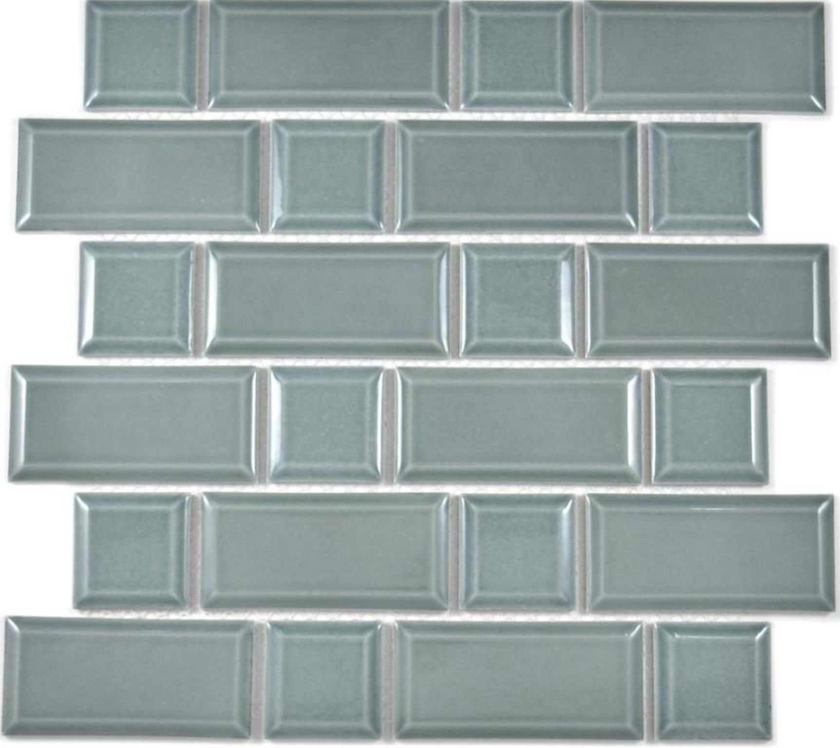 Mosani Mosaikfliesen Multi Keramikmosaik Mosaikfliesen petrol glänzend / 10 Matten