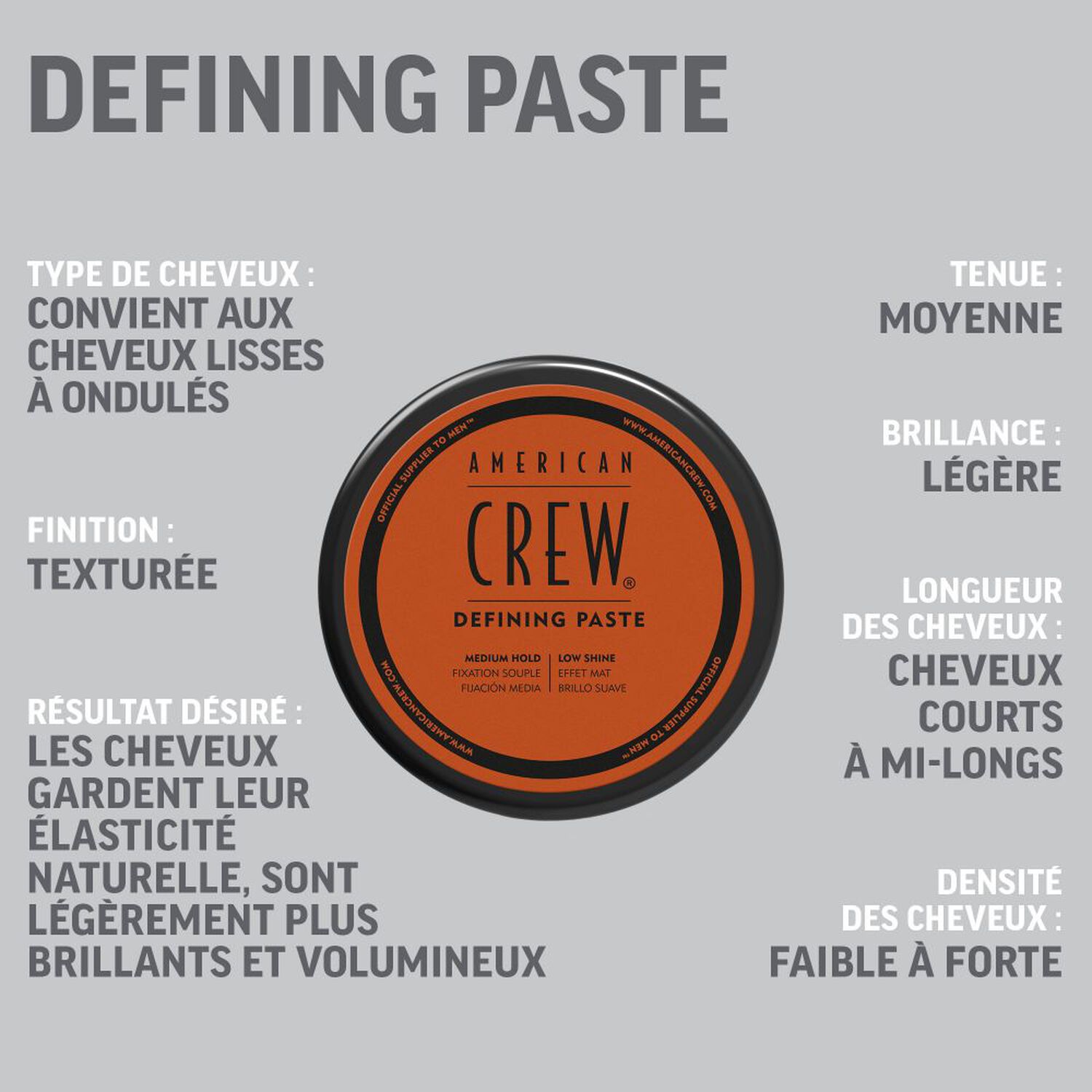 American Crew DEFINING PASTE™ Cire coiffante