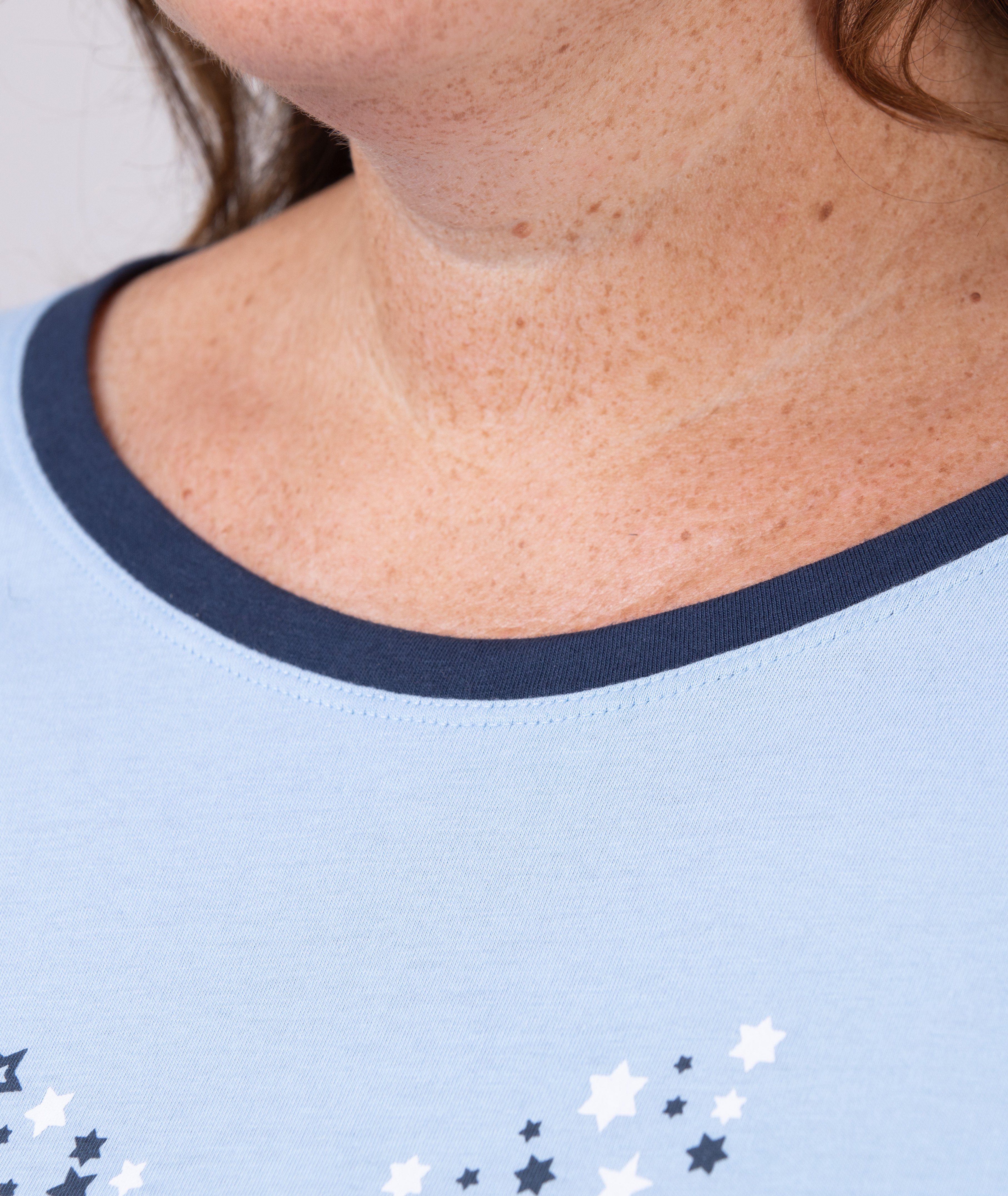 Moonline Pyjama Damen Schlafanzug Pyjama in großen Größen (Übergröße XL - 4XL) aus 100% Baumwolle