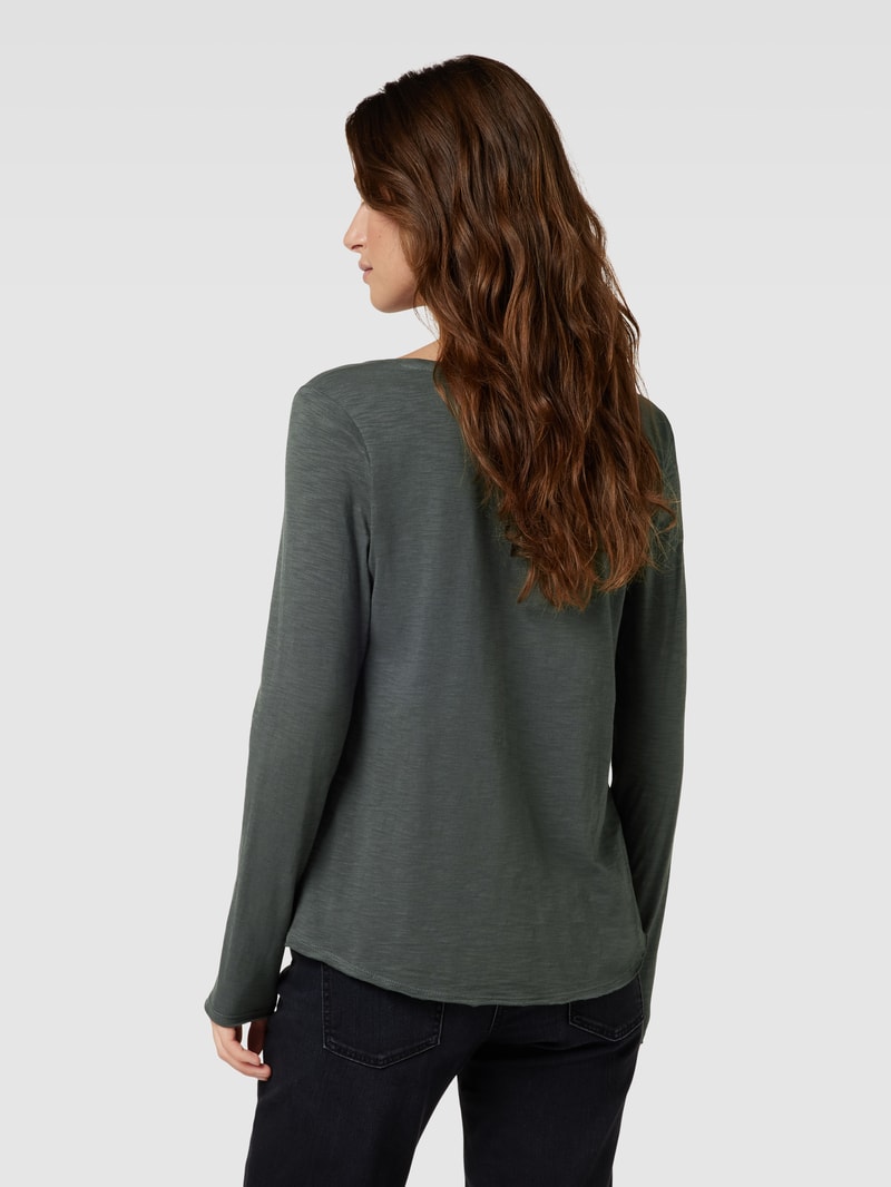 Longsleeve in melierter Optik in dunkelgrün